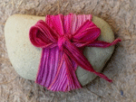 Hand Dyed Silk Ribbon Mixed Pink Blend with Rasberry Edges-