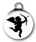 Cupid Silhouette Bubble (white)-