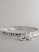 Custom Sterling Silver Stamped Bangle Bracelet