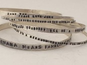 Custom Sterling Silver Stamped Bangle Bracelet