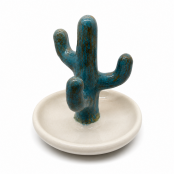 Handcrafted Ceramic Cactus Ring Holder | Desert Jewelry Organizer | Ring Display Dish