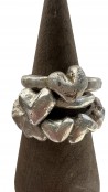 Hand Cast Sterling Silver Chunky Heart Ring