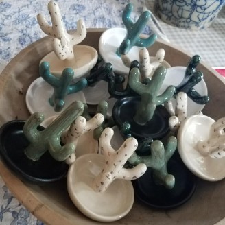 Ceramic Cactus Ring/Jewelry Holder