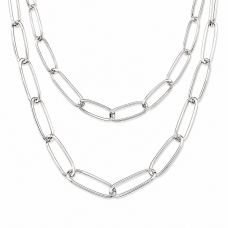 Hand Forged Sterling Silver Paperclip Chain Necklace (.80mm thick) Hand Forged Sterling Silver Paperclip Chain Necklace (.80mm thick)