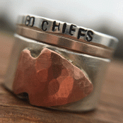 Custom Stamped Chunky Arrowhead Sterling Silver Ring