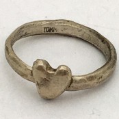 Hand Cast Chunky Sterling Silver Heart Ring