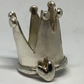 Hand Cast Sterling Silver Chunky Heart Ring