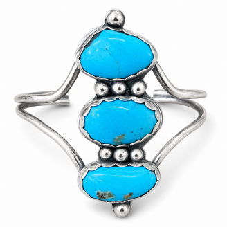 Sleeping Beauty Turquoise & Sterling Silver Artisan Cuff