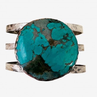 Hammered Chunky Turquoise Cuff