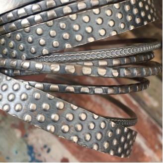 Dots & Honeycomb Sterling Bangle Set