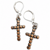 Artisan Sterling Silver Cross Drop Earrings