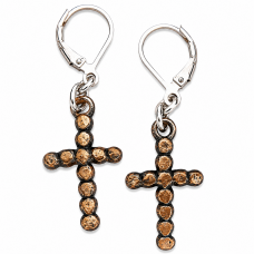 Artisan Sterling Silver Cross Drop Earrings
