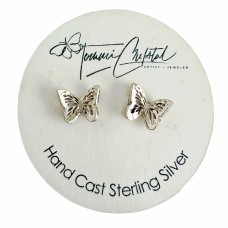 Hand Cast Butterfly Earring Studs