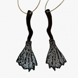Enameled Broomstick Earrings