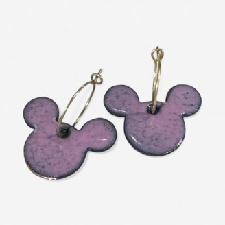Enameled Mickey Earrings