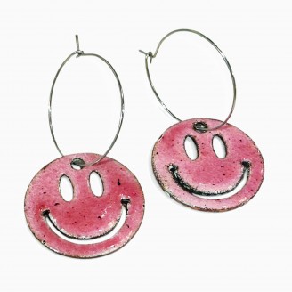 Enameled Smiley Earrings