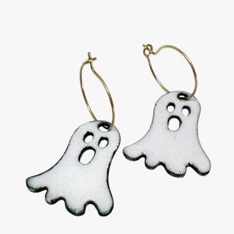 Enameled Ghost Earrings