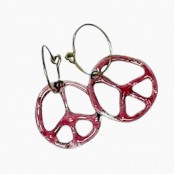 Enameled Peace Earrings