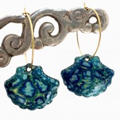 Enameled Shell Earrings
