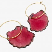 Enameled Shell Earrings