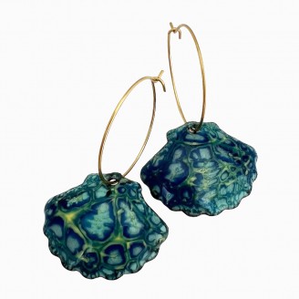 Enameled Shell Earrings