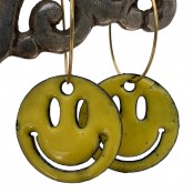 Enameled Smiley Earrings