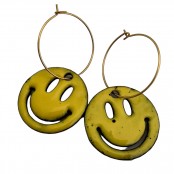 Enameled Smiley Earrings