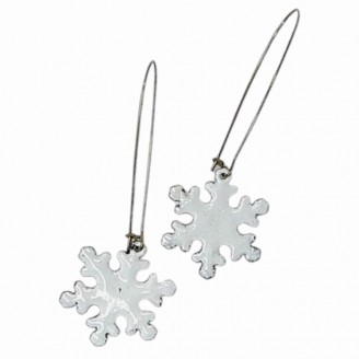 Enameled Snowflake Earrings