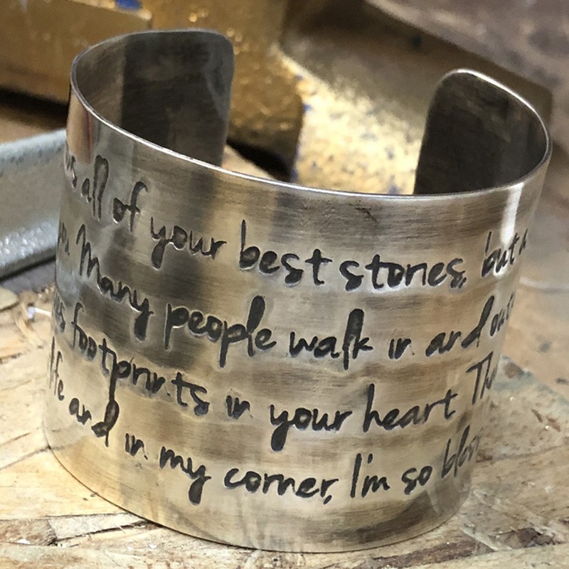 Sterling Etched Cuff