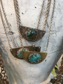 Turquoise on Half Moon Necklace