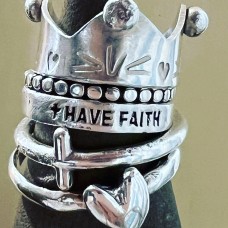 Hand Cast Recycled Sterling Silver Rugged Cross Rings