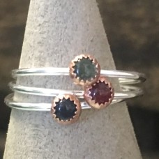 Gemstone Sterling Silver Stacker Ring