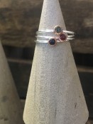 4mm Gemstone Round Sterling Stacker Ring