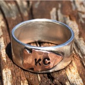 Custom Stamped Chunky Arrowhead Sterling Silver Ring