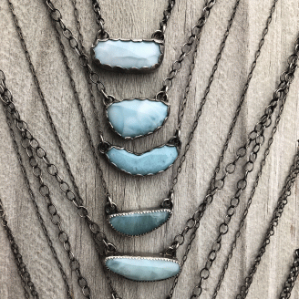 Larimar from the Caribbean Sterling Necklace