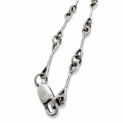 Hand Forged Sterling Silver & Chunky Oval Turquoise Necklace