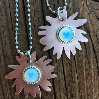 Opaline Sunflower Necklace