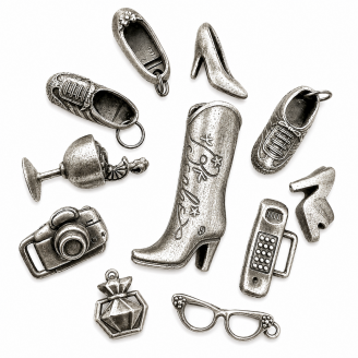Custom Sterling Silver Barbie-Inspired Charm Collection Custom Sterling Silver Barbie-Inspired Charm Collection