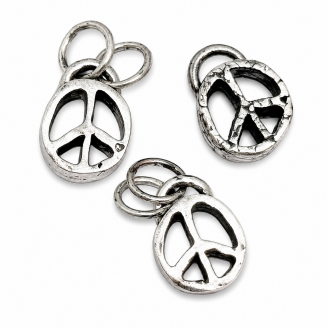 Hand Cast Sterling Silver Chunky Peace Sign Pendant Hand Cast Sterling Silver Chunky Peace Sign Pendant