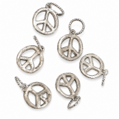 Hand Cast Sterling Silver Peace Sign Pendant (2 sizes)