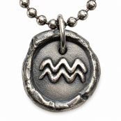 Hand Cast Sterling Silver Wax Seal Zodiac Pendants