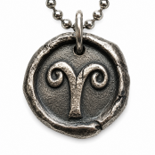 Hand Cast Sterling Silver Wax Seal Zodiac Pendants
