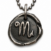 Hand Cast Sterling Silver Wax Seal Zodiac Pendants
