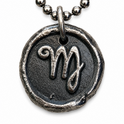 Hand Cast Sterling Silver Wax Seal Zodiac Pendants