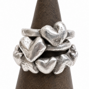 Hand Cast Sterling Silver Chunky Heart Ring