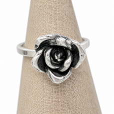 Hand Cast Sterling Silver Rose Ring