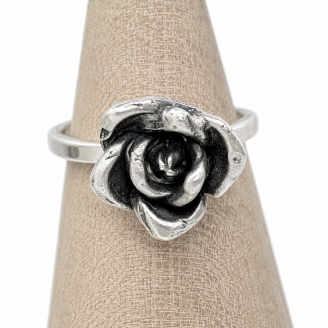 Hand Cast Sterling Silver Rose Ring Hand Cast Sterling Silver Rose Ring