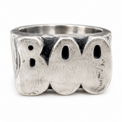 Hand Carved Sterling Silver Halloween Name Stacking Rings