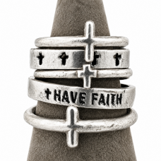 Hand Cast Sterling Silver Rugged Cross Rings Hand Cast Sterling Silver Rugged Cross Rings