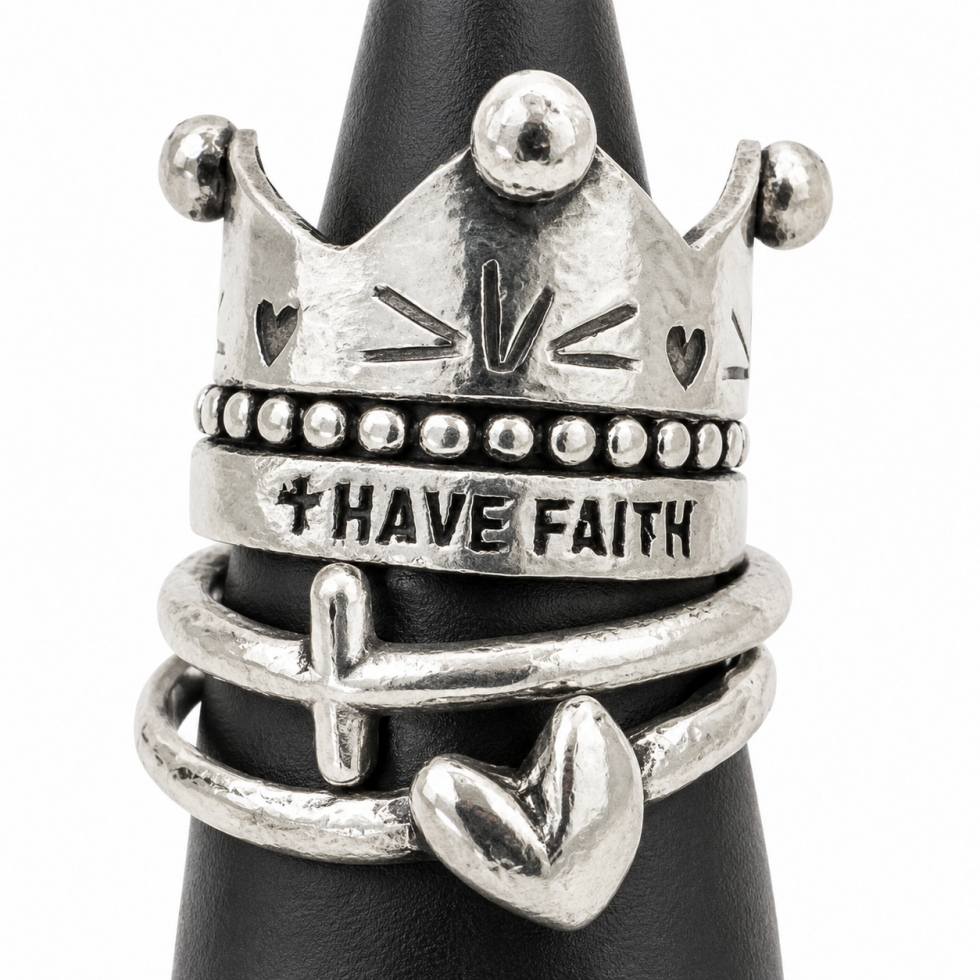 Hand Cast Sterling Silver Chunky Heart Ring
